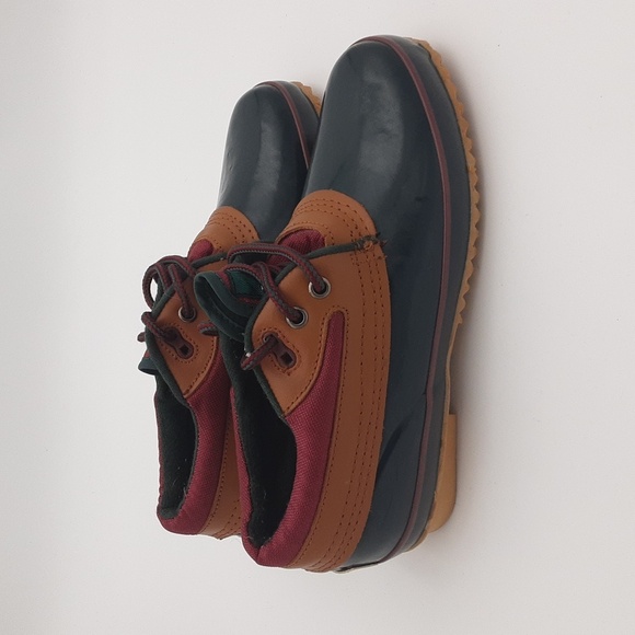 Vintage Etienne Agner ankle snow rain boots leather rubber Lace-up women 7 y2k - Picture 4 of 11